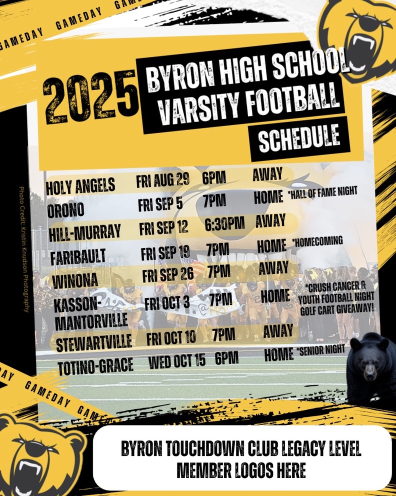 Football season schedule flyer